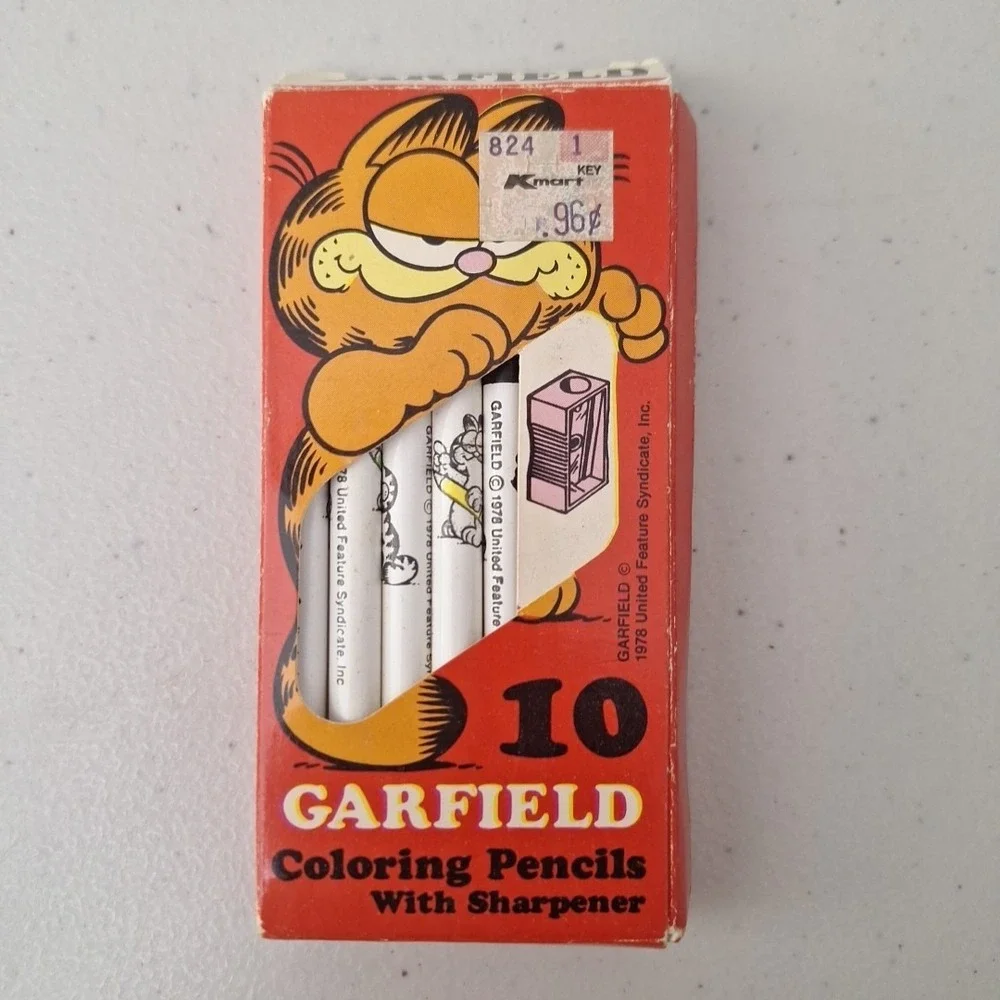 💥 1978 Garfield the Cat Coloring Colored Pencils in Box Brand New 💥